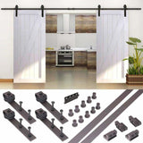 16 ft. Country Sliding Standard Double Track Barn Door Hardware Kit - Super Arbor