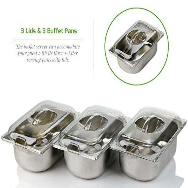 Mini 3-Tray Buffet Server and Food Warmer with Stand Alone Warmer Tray