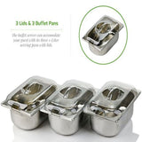 Mini 3-Tray Buffet Server and Food Warmer with Stand Alone Warmer Tray
