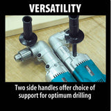7.5 Amp 1/2 in. Corded 2-Speeds Reversible Angle Drill with Chuck Key Side Handle and Tool Case