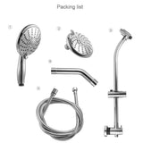 5-Spray Patterns 5 in. Wall Mount Dual Shower Heads with Adjustable Slide Bar and Stainless Steel Hose in Brushed Nickel - Super Arbor