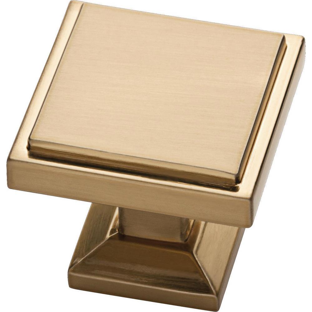 Classic Square 1-1/9 in. (28 mm) Champagne Bronze Cabinet Knob - Super Arbor