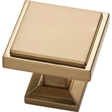 Classic Square 1-1/9 in. (28 mm) Champagne Bronze Cabinet Knob - Super Arbor