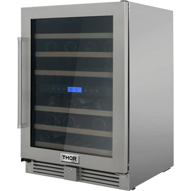 Thor Kitchen 46-Bottle Capacity Stainless Steel Dual Zone Cooling Built-In/Freestanding Wine Chiller