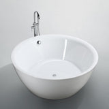 Pescara 59.04 in. Acrylic Flatbottom Non-Whirlpool Freestanding Bathtub in Glossy White - Super Arbor