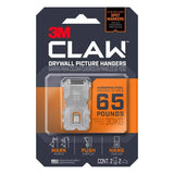 3M CLAW Silver Drywall All-Purpose Picture Hangers, 65 lb, 2 Pack