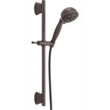 5-Spray Patterns 4.13 in. Wall-Mount Handheld Shower Head with Slide Bar and H2Okinetic Technology in Matte Black - Super Arbor
