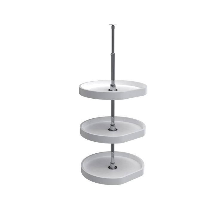 Rev-A-Shelf 22 in White Polymer D-Shape Lazy Susans 3-Shelf