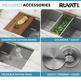 Tight Radius Undermount 16-Gauge Stainless Steel 33 in. Double Bowl 50/50 Ledge Workstation Kitchen Sink - Super Arbor