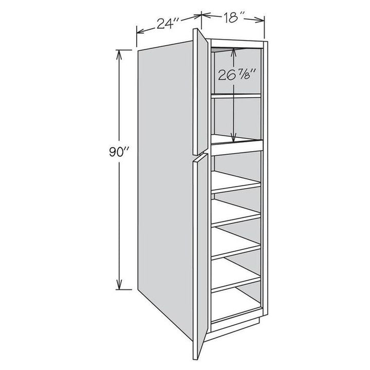 allen + roth Aveley 18-in W x 90-in H x 24-in D Linen Maple Door Pantry Semi-Custom Cabinet