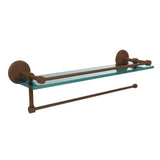 22 in. L x 5 in. H x 5 in. W Paper Towel Holder with Gallery Clear Glass Shelf in Venetian Bronze - Super Arbor