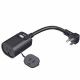 15 Amp Outdoor Smart Wi-Fi Plug, Black - Super Arbor