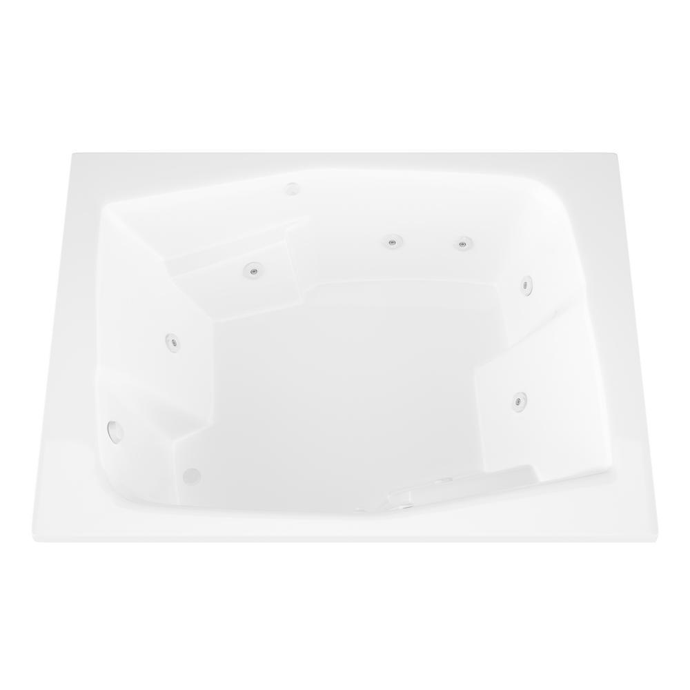 Amethyst 6 ft. Acrylic Rectangular Drop-in Whirlpool Bathtub in White - Super Arbor