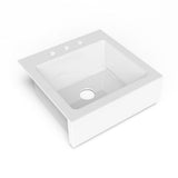 Josephine Quick-Fit Drop-in Farmhouse Fireclay 33.85 in. 3-Hole Single Bowl Kitchen Sink in Crisp White - Super Arbor