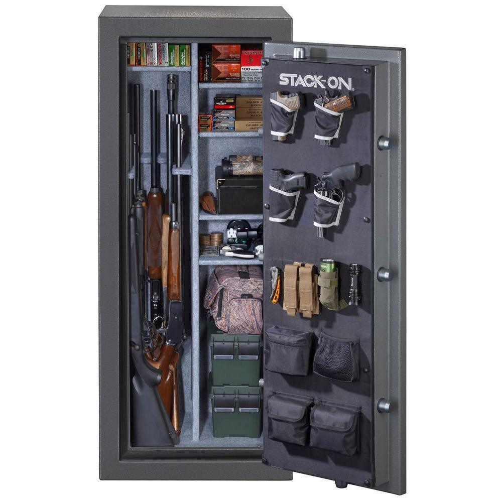 24-Gun Fire/Waterproof Back-Lit Electronic Lock Safe, Gray Pebble - Super Arbor