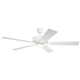 Kichler Basics Pro Designer 52-in Matte White Indoor/Outdoor Ceiling Fan with Light Kit & Remote, 5 Blades
