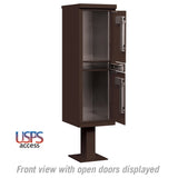 Outdoor Parcel Locker with 2 Compartments in Bronze with USPS Access