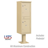 Outdoor Parcel Locker with 2 Compartments in Sandstone for USPS Access