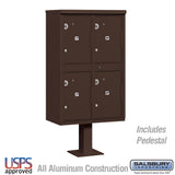 Outdoor Parcel Locker with 4 Compartments in Bronze - USPS Approved