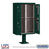 Outdoor Parcel Locker with 4 Compartments in Green - USPS Approved
