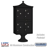 Regency Decorative Outdoor Parcel Locker with 4 Compartments in Black with USPS Access
