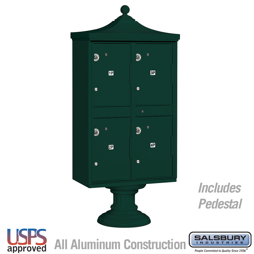Regency Decorative Outdoor Parcel Locker with 4 Compartments and USPS Access