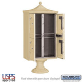 Regency Decorative Outdoor Parcel Locker with 4 Compartments in Sandstone with USPS Access