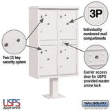 Outdoor Parcel Locker with 4 Compartments in White for Secure Package Storage
