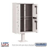 Outdoor Parcel Locker with 4 Compartments in White for Secure Package Storage