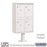 Outdoor Parcel Locker with 4 Compartments in White for Secure Package Storage