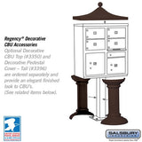 Cluster Box Unit with 4 Doors and 2 Parcel Lockers in Bronze with USPS Access