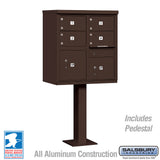 Cluster Box Unit with 4 Doors and 2 Parcel Lockers in Bronze with USPS Access