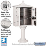 Regency Decorative Cluster Box Unit with 4 Doors and 2 Parcel Lockers in White with USPS Access