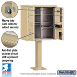 Cluster Box Unit with 4 Doors and 2 Parcel Lockers in Sandstone with USPS Access