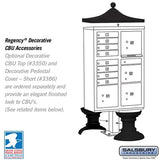 Cluster Box Unit with 8 Doors and Parcel Lockers in Black with USPS Access
