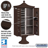 Regency Decorative Cluster Box Unit with 8 Doors and 2 Parcel Lockers in Bronze with USPS Access