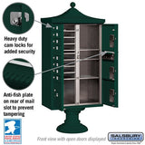 Regency Decorative Cluster Box Unit with 8 Doors and 4 Parcel Lockers in Green with USPS Access