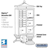 Regency Decorative Cluster Box Unit with 8 Doors and 4 Parcel Lockers in White with USPS Access