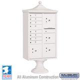 Regency Decorative Cluster Box Unit with 8 Doors and 4 Parcel Lockers in White with USPS Access