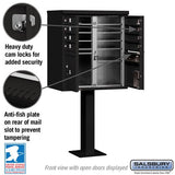 Cluster Box Unit with 8 Doors and 2 Parcel Lockers in Black with USPS Access