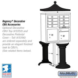 Cluster Box Unit with 8 Doors and 2 Parcel Lockers in Black with USPS Access