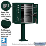 Cluster Box Unit with 8 Doors and 2 Parcel Lockers in Green with USPS Access