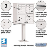 Cluster Box Unit with 8 Doors and 2 Parcel Lockers in White with USPS Access