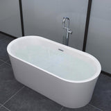 Diana 59 in. Acrylic Freestanding Double Ended Air Bath Bathtub with Drain and Overflow Included in White