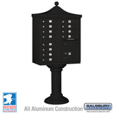 Salsbury Industries Regency Decorative 12-Compartment Post-Mount Cluster Box Unit, Black