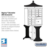 12-Door Cluster Box Unit with Parcel Locker in Black with USPS Access