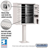 12-Door Cluster Box Unit with Parcel Locker in White with USPS Access