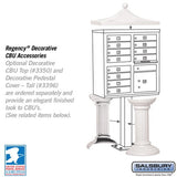 12-Door Cluster Box Unit with Parcel Locker in White with USPS Access