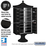 Salsbury Industries Regency Decorative Cluster Box Unit, 13 Doors with Parcel Locker, Black, USPS Access