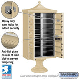 Regency Decorative Cluster Box Unit with 13 Doors and Parcel Locker in Sandstone